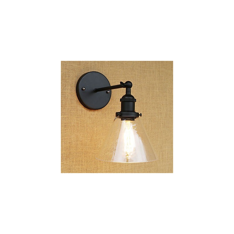 Apliques de pared con luz ambiental de estilo retro campestre con acabado galvanizado para protección ocular en miniatura.