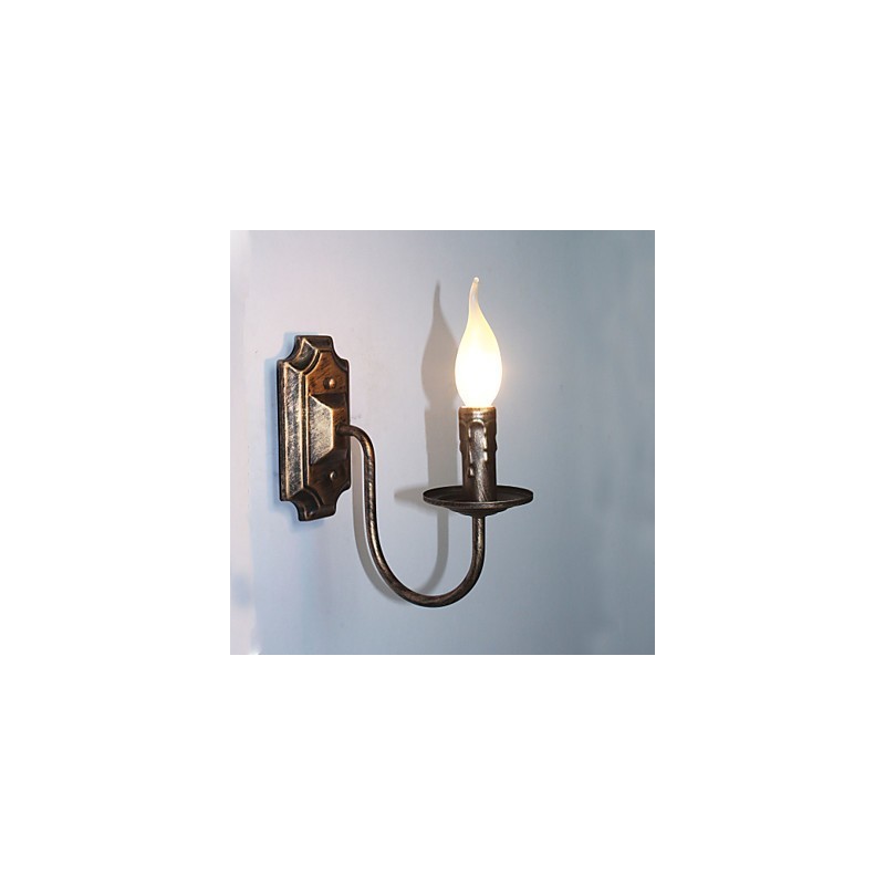 Lámpara de pared antigua con forma de vela, sencilla, para pasillo y balcón.