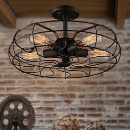 Lámpara de diseño industrial estilo country americano, lámpara personalizada, lámparas de techo con ventilador retro europeo