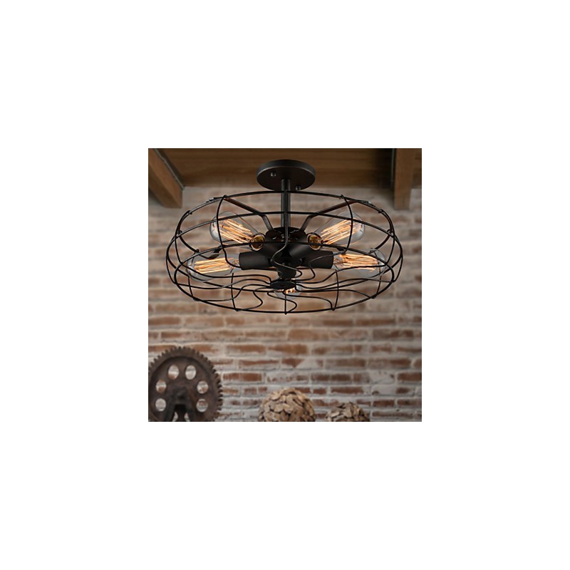Lámpara de diseño industrial estilo country americano, lámpara personalizada, lámparas de techo con ventilador retro europeo