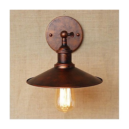 Lámpara de pared con iluminación ambiental de estilo retro campestre con acabado galvanizado para protección ocular en miniatura.