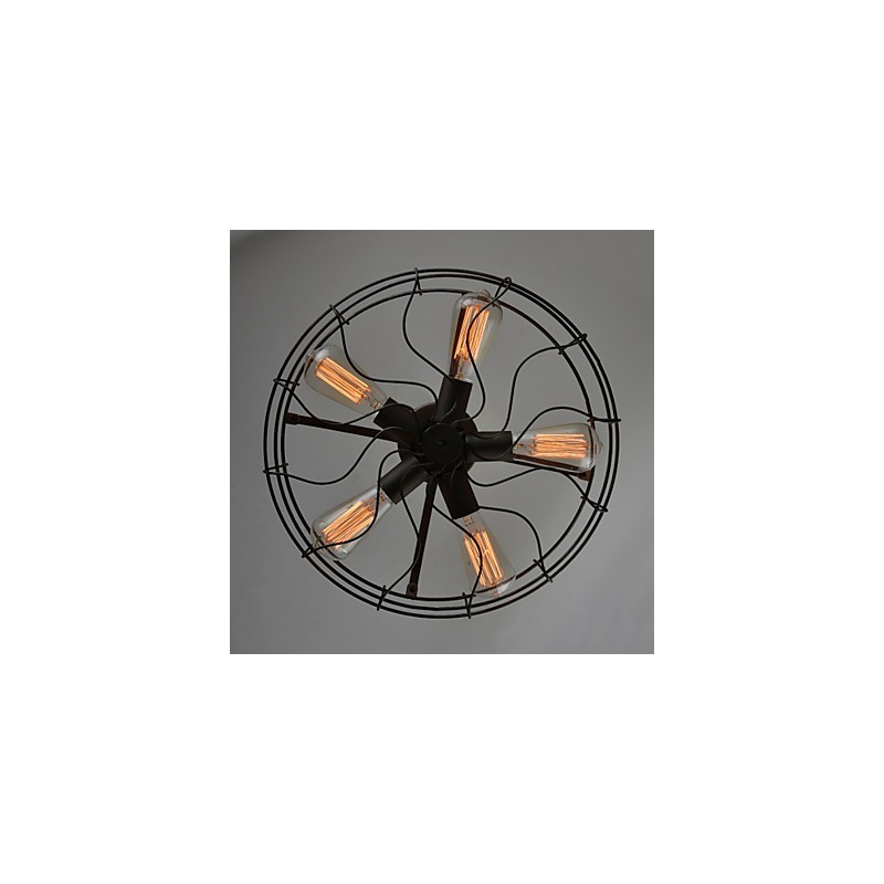Lámpara de diseño industrial estilo country americano, lámpara personalizada, lámparas de techo con ventilador retro europeo
