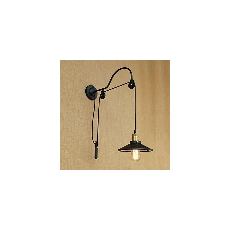 Aplique de pared con luz ambiental de elevación ajustable con pintura retro campestre