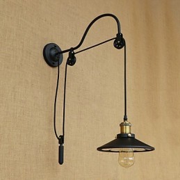 Aplique de pared con luz ambiental de elevación ajustable con pintura retro campestre