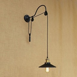 Aplique de pared con luz ambiental de elevación ajustable con pintura retro campestre