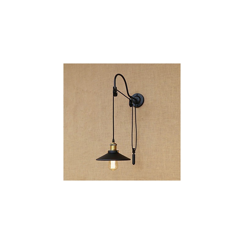 Aplique de pared con luz ambiental de elevación ajustable con pintura retro campestre