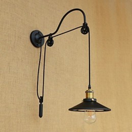 Aplique de pared con luz ambiental de elevación ajustable con pintura retro campestre
