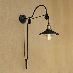 Aplique de pared con luz ambiental de elevación ajustable con pintura retro campestre