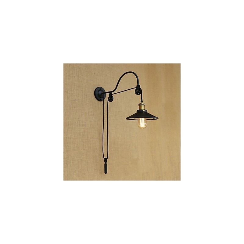Aplique de pared con luz ambiental de elevación ajustable con pintura retro campestre