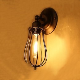 Aplique de pared con luz ambiental de brazo oscilante, estilo rústico clásico tradicional, con pintura campestre.