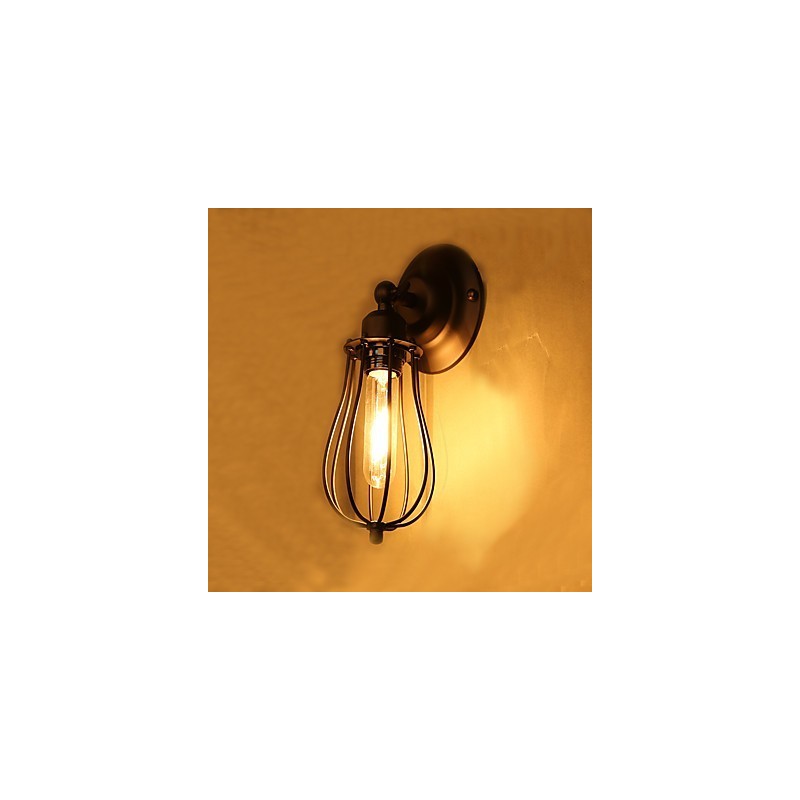 Aplique de pared con luz ambiental de brazo oscilante, estilo rústico clásico tradicional, con pintura campestre.