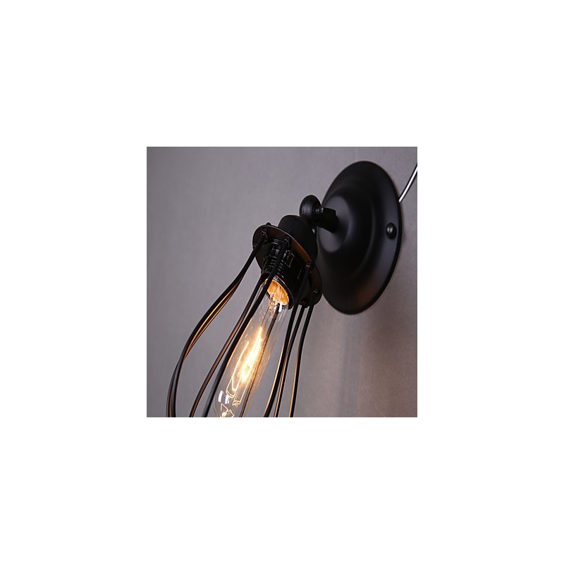 Aplique de pared con luz ambiental de brazo oscilante, estilo rústico clásico tradicional, con pintura campestre.