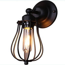 Aplique de pared con luz ambiental de brazo oscilante, estilo rústico clásico tradicional, con pintura campestre.
