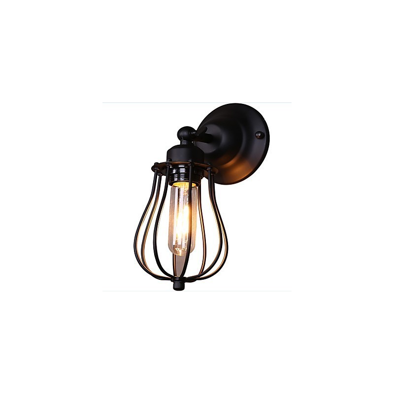 Aplique de pared con luz ambiental de brazo oscilante, estilo rústico clásico tradicional, con pintura campestre.