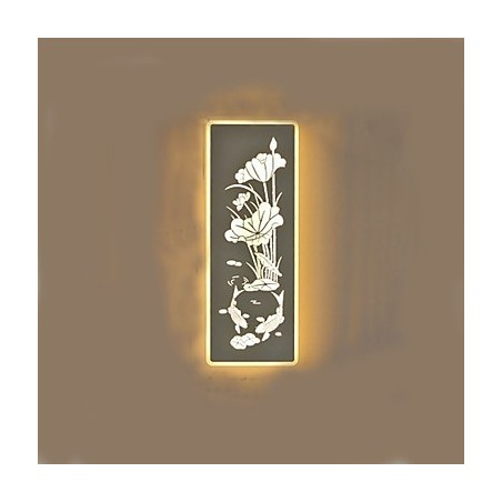 Pintura contemporánea moderna integrada para apliques de pared con luz ambiental.