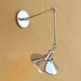 Lámpara de ambiente rústica estilo cabaña, estilo retro, galvanizada, con brazo oscilante estilo mini.