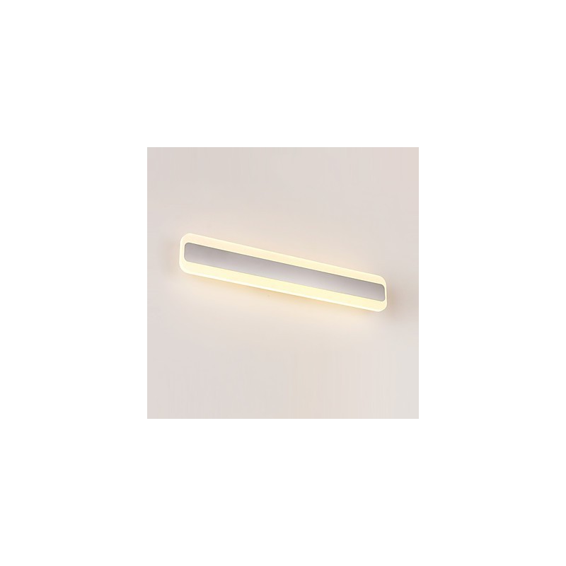 Lámpara de pared moderna y contemporánea integrada en cromo para iluminación ambiental de baño.