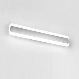 Lámpara de pared moderna y contemporánea integrada en cromo para iluminación ambiental de baño.
