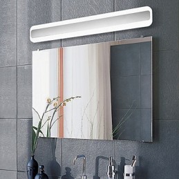 Lámpara de pared moderna y contemporánea integrada en cromo para iluminación ambiental de baño.