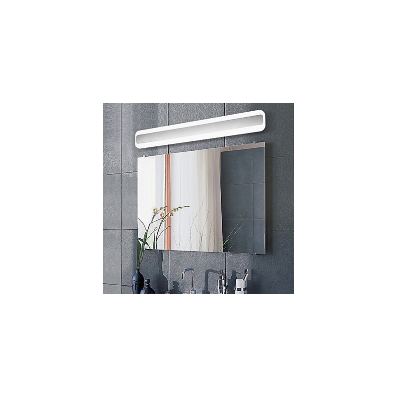Lámpara de pared moderna y contemporánea integrada en cromo para iluminación ambiental de baño.