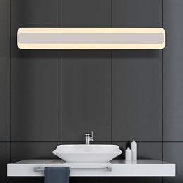 Lámpara de pared moderna y contemporánea integrada en cromo para iluminación ambiental de baño.