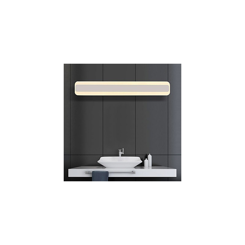 Lámpara de pared moderna y contemporánea integrada en cromo para iluminación ambiental de baño.