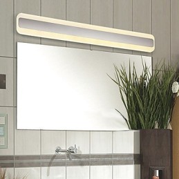Lámpara de pared moderna y contemporánea integrada en cromo para iluminación ambiental de baño.