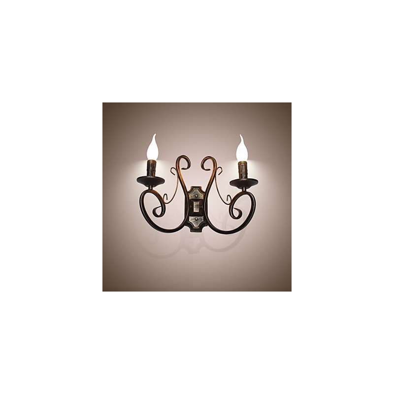 Nueva lámpara de pared retro estilo ático americano, lámpara de dormitorio, lámpara de pared, lámpara de vela
