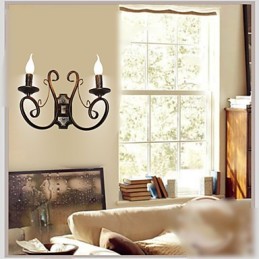 Nueva lámpara de pared retro estilo ático americano, lámpara de dormitorio, lámpara de pared, lámpara de vela