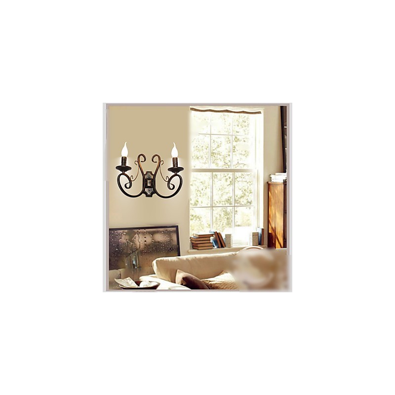 Nueva lámpara de pared retro estilo ático americano, lámpara de dormitorio, lámpara de pared, lámpara de vela