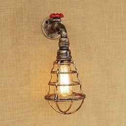 Aplique de pared con luz ambiental estilo mini con pintura retro campestre