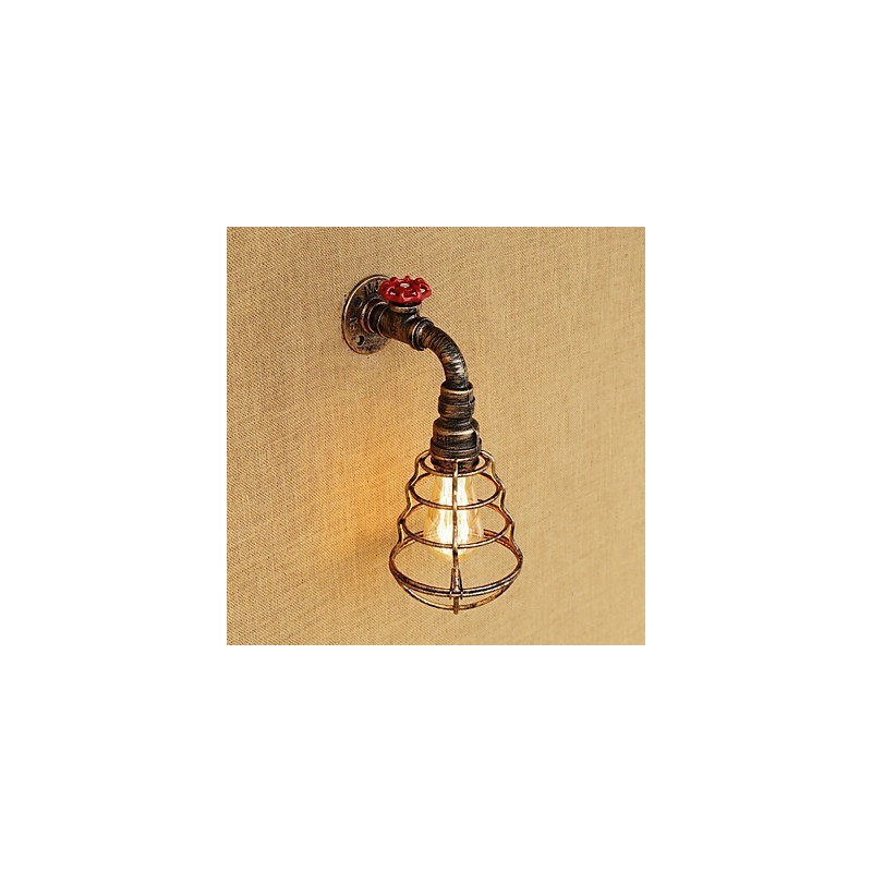 Aplique de pared con luz ambiental estilo mini con pintura retro campestre