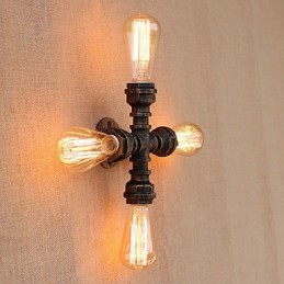 Lámpara de pared con luz ambiental incluida, estilo mini, con brazo oscilante y pintura retro campestre.
