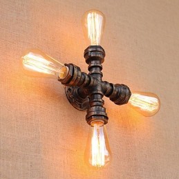 Lámpara de pared con luz ambiental incluida, estilo mini, con brazo oscilante y pintura retro campestre.
