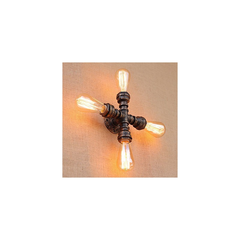 Lámpara de pared con luz ambiental incluida, estilo mini, con brazo oscilante y pintura retro campestre.