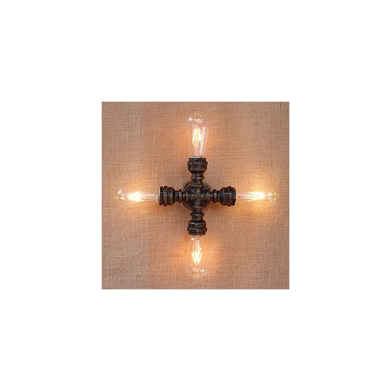 Lámpara de pared con luz ambiental incluida, estilo mini, con brazo oscilante y pintura retro campestre.