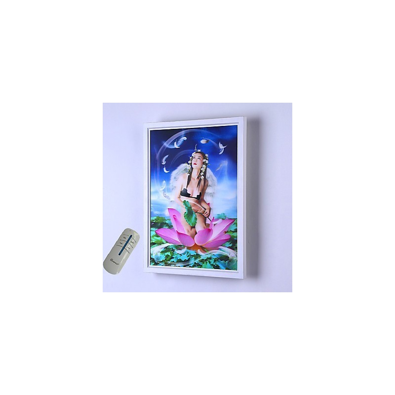 Pintura contemporánea moderna integrada para apliques de pared con luz ambiental.
