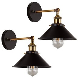 2 apliques de pared de metal, lámpara industrial de pared, estilo vintage Edison Simplicity, para cafetería, club, bar.