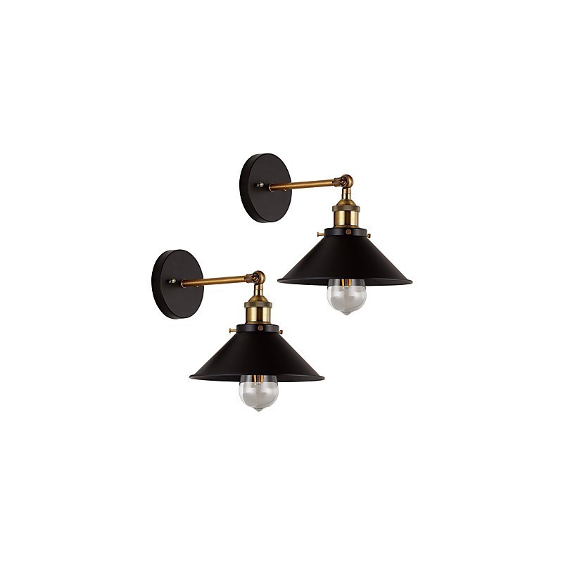 2 apliques de pared de metal, lámpara industrial de pared, estilo vintage Edison Simplicity, para cafetería, club, bar.