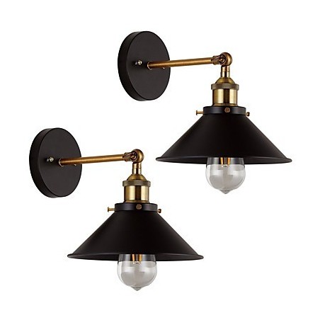 2 apliques de pared de metal, lámpara industrial de pared, estilo vintage Edison Simplicity, para cafetería, club, bar. 2 apliques de pared de metal, lámpara industrial de pared, estilo vintage Edison Simplicity, para cafetería, club, bar.