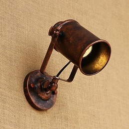 Lámpara de pared de acero pintado, estilo café americano negro, estilo retro, con sable de luz.