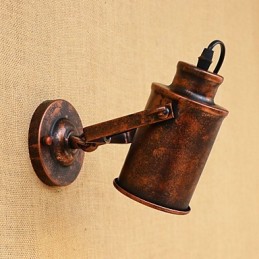 Lámpara de pared de acero pintado, estilo café americano negro, estilo retro, con sable de luz.