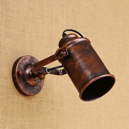 Lámpara de pared de acero pintado, estilo café americano negro, estilo retro, con sable de luz.