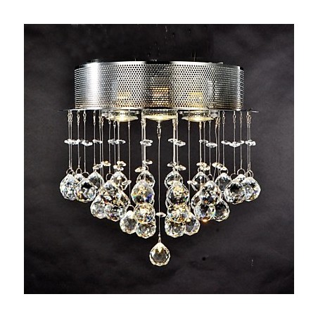 Lámpara empotrada clásica tradicional de metal cromado y cristal Lámpara empotrada clásica tradicional de metal cromado y cristal