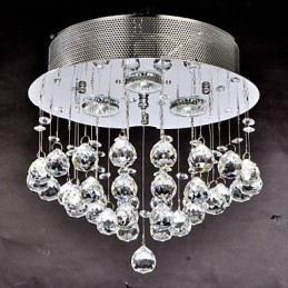 Lámpara empotrada clásica tradicional de metal cromado y cristal