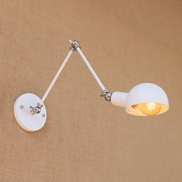 Lámpara de pared con luz ambiental y protección ocular con brazo oscilante estilo mini con pintura rústica vintage
