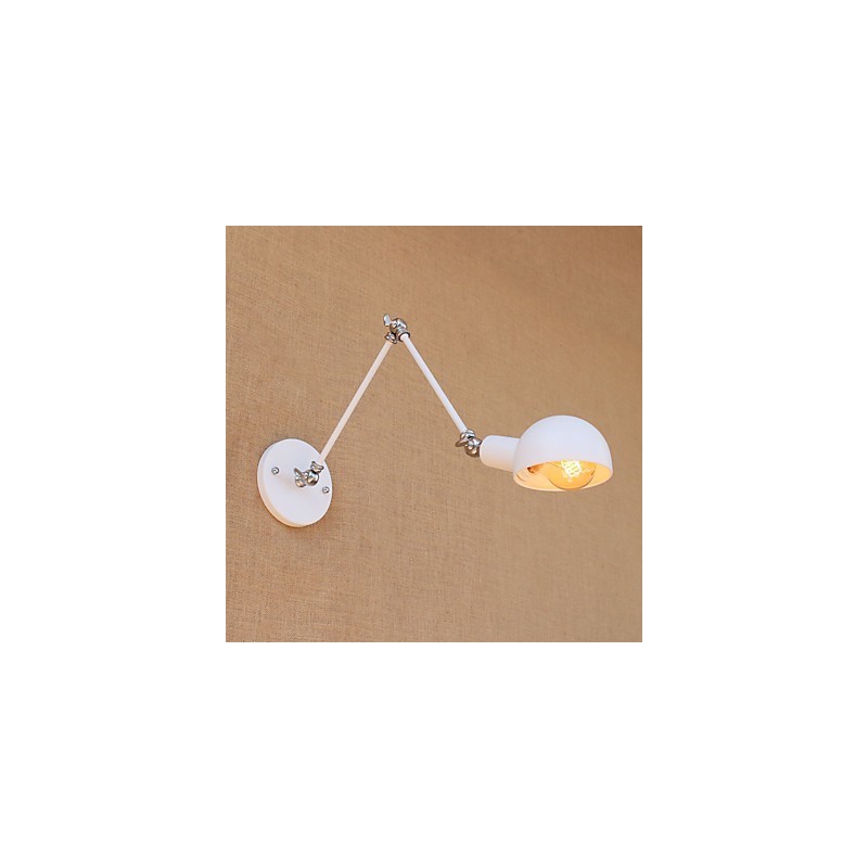 Lámpara de pared con luz ambiental y protección ocular con brazo oscilante estilo mini con pintura rústica vintage