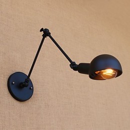 Lámpara de pared con luz ambiental y protección ocular con brazo oscilante estilo mini con pintura rústica vintage