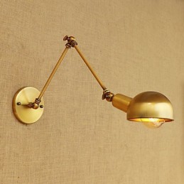 Lámpara de pared con luz ambiental y protección ocular con brazo oscilante estilo mini con pintura rústica vintage