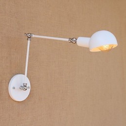 Lámpara de pared con luz ambiental y protección ocular con brazo oscilante estilo mini con pintura rústica vintage